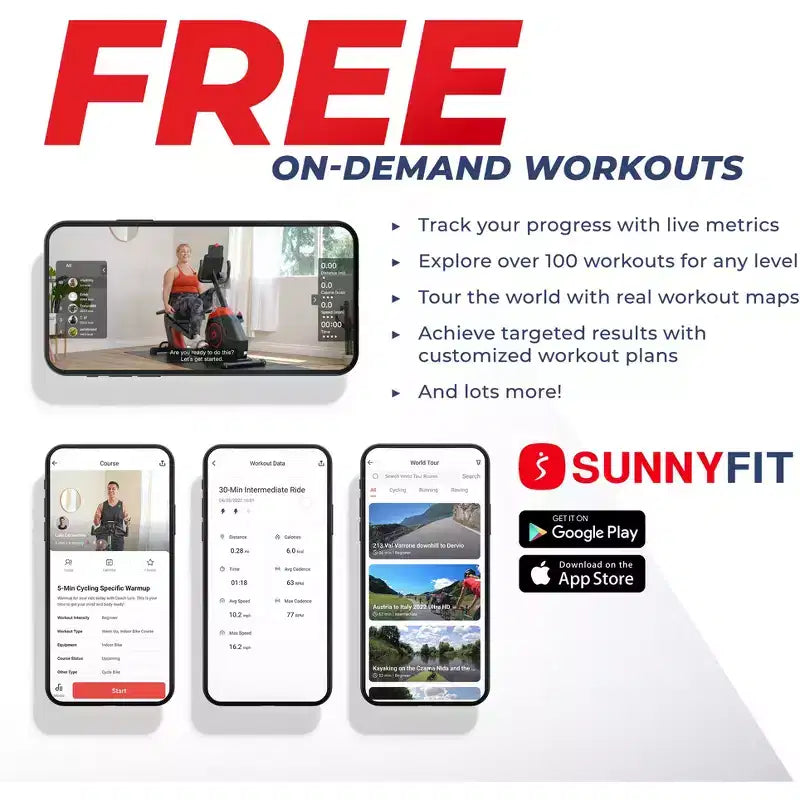 Tapis de course intelligent compact auto-inclinable Sunny Health & Fitness Sleek Stride