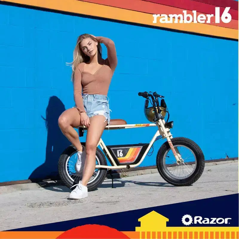 Trottinette électrique Razor Rambler Step Over - Beige : Moteur 350W, Vitesse 25 km/h