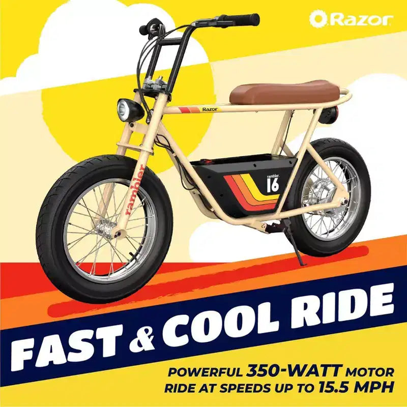 Trottinette électrique Razor Rambler Step Over - Beige : Moteur 350W, Vitesse 25 km/h