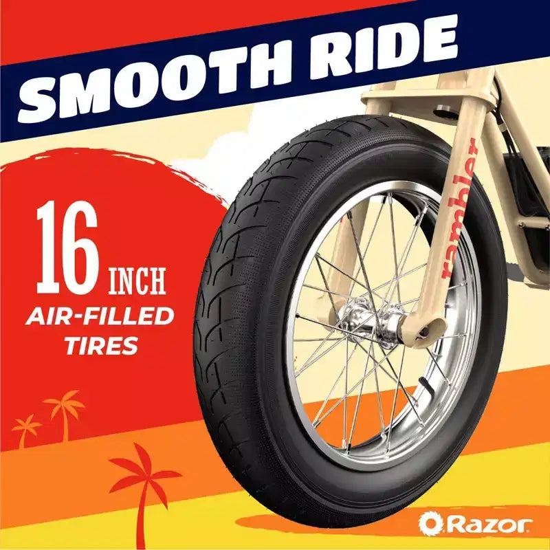 Trottinette électrique Razor Rambler Step Over - Beige : Moteur 350W, Vitesse 25 km/h