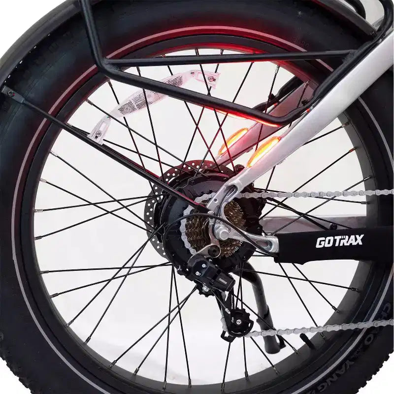 Vélo hybride électrique GOTRAX Fat Tire 26" à enjambement bas pour adulte - Argent