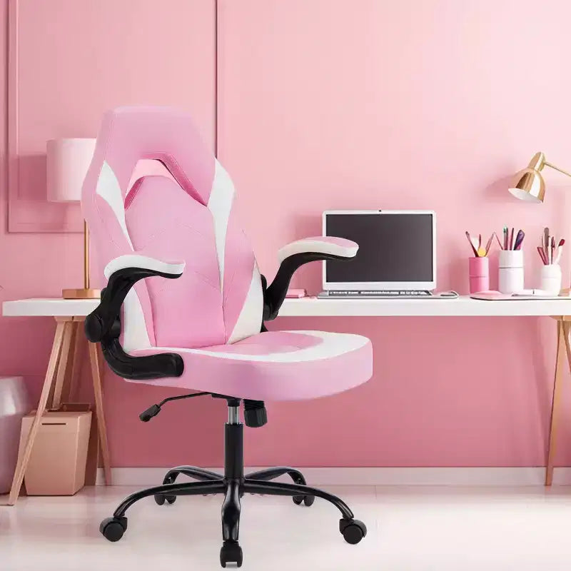 FIRNEWST Confort de jeu supérieur : Chaise ergonomique en cuir PU avec accoudoirs relevables réglables