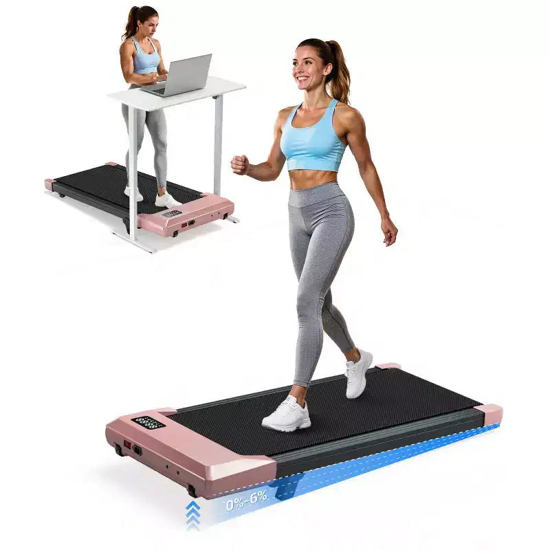 DeerRun Q2 Urban Desk Treadmill Walking Pad with 7% Incline|Compact Under Desk Treadmill