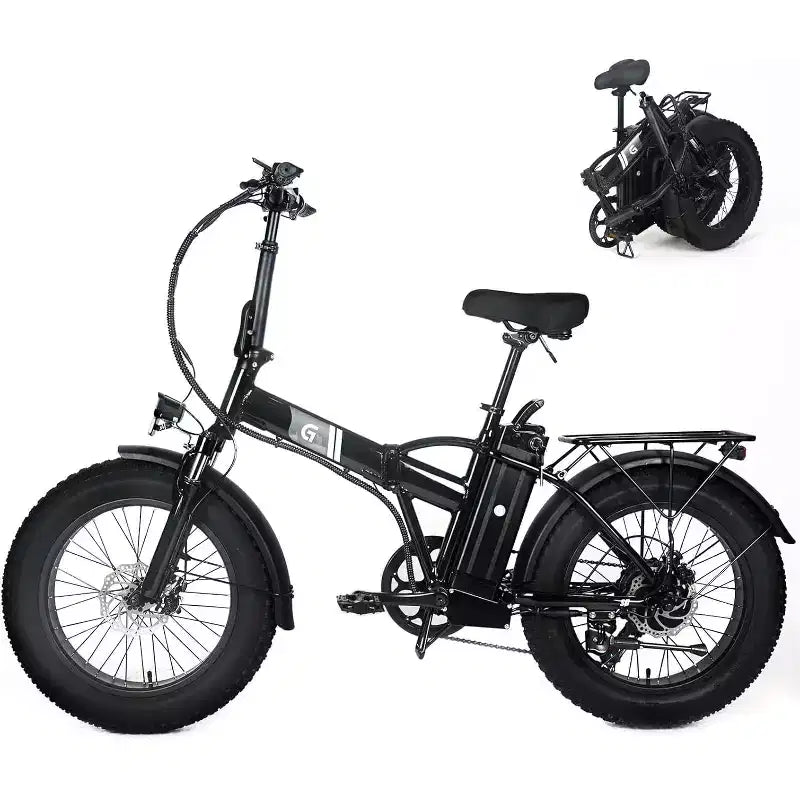 Vélo électrique pour adultes, E-Bike pliant avec pneus larges 20 x 4,0, batterie amovible 48 V et 7 vitesses, idéal pour les trajets quotidiens