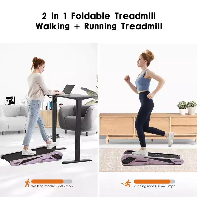EGOFIT Walker Pro M1 - Rose Sakura, Tapis de marche sous bureau, Inclinaison de 5 %, Écran LCD