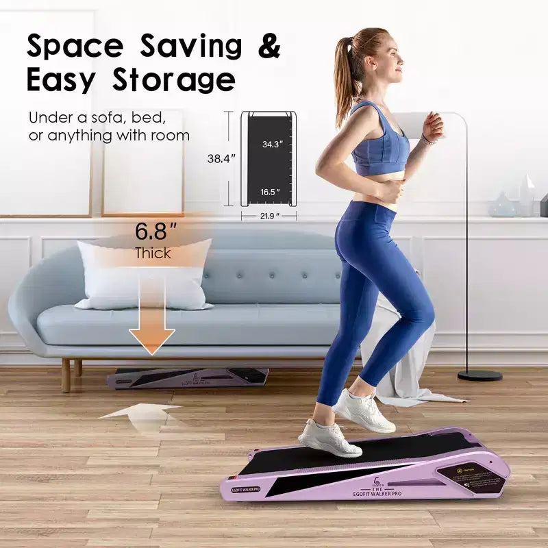 EGOFIT Walker Pro M1 - Rose Sakura, Tapis de marche sous bureau, Inclinaison de 5 %, Écran LCD