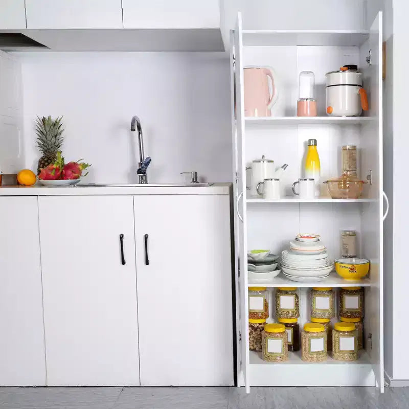 VEVOR Kitchen Pantry Cabinet, 60 Tall Food Pantry Storage Cabinet, 110LBS Freestanding Storage Cabinet Cupboard with 3 Shelves(2 Adjustable)
