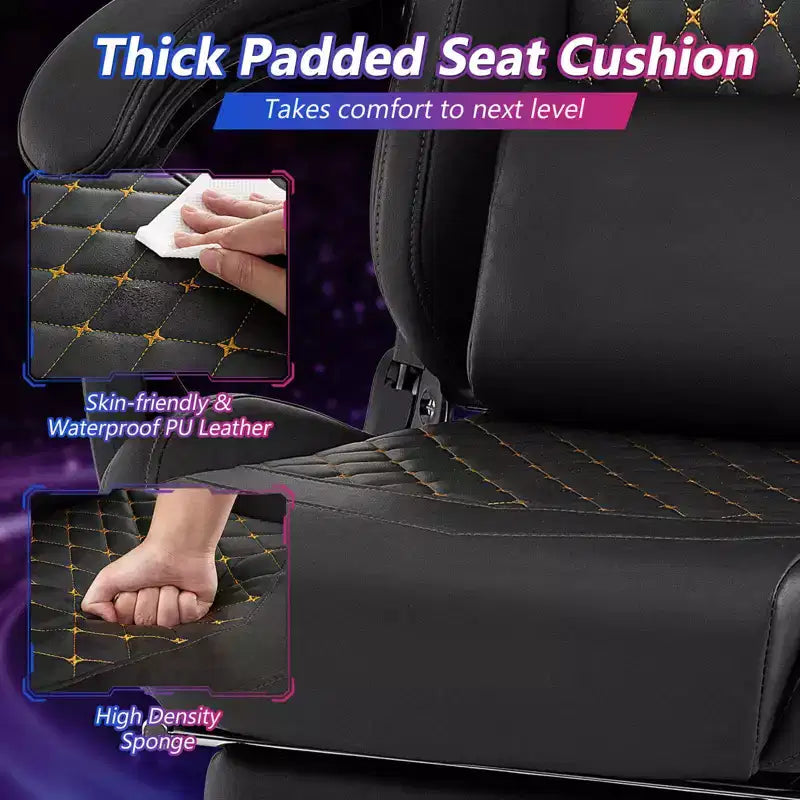 Chaise de jeu Costway avec repose-pieds Fauteuil d'ordinateur de jeu vidéo ergonomique avec appui-tête