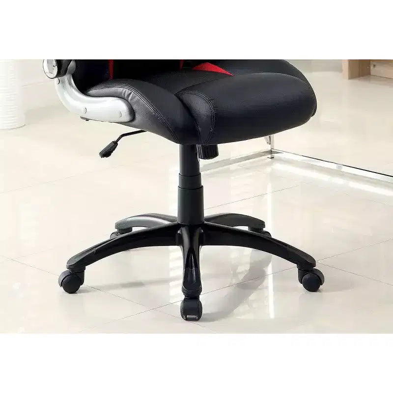 Okak Chaise de Bureau Rembourrée Moderne, Chaise d'Ordinateur avec Accoudoir Pliable et Hauteur Réglable, Chaise Confortable pour Salle de Jeux, Bureau, Noir