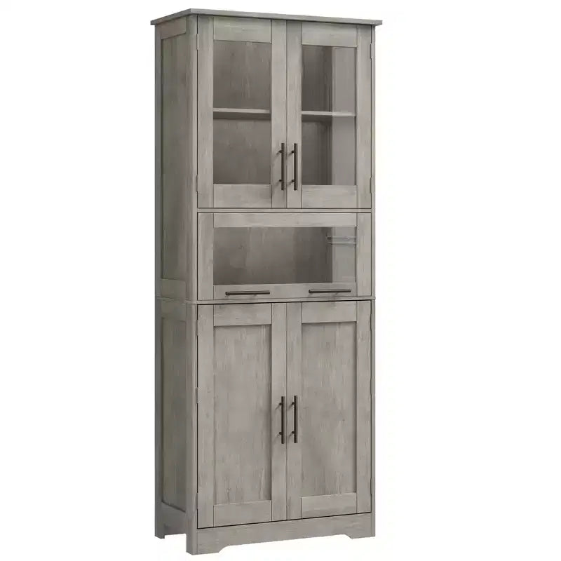 67'' Tall Bathroom Storage Cabinet, Modern Pantry Cabinet with Double Door, Shelves Adjustable Freestanding Cupboard with Drawer for Bathroom Kitchen