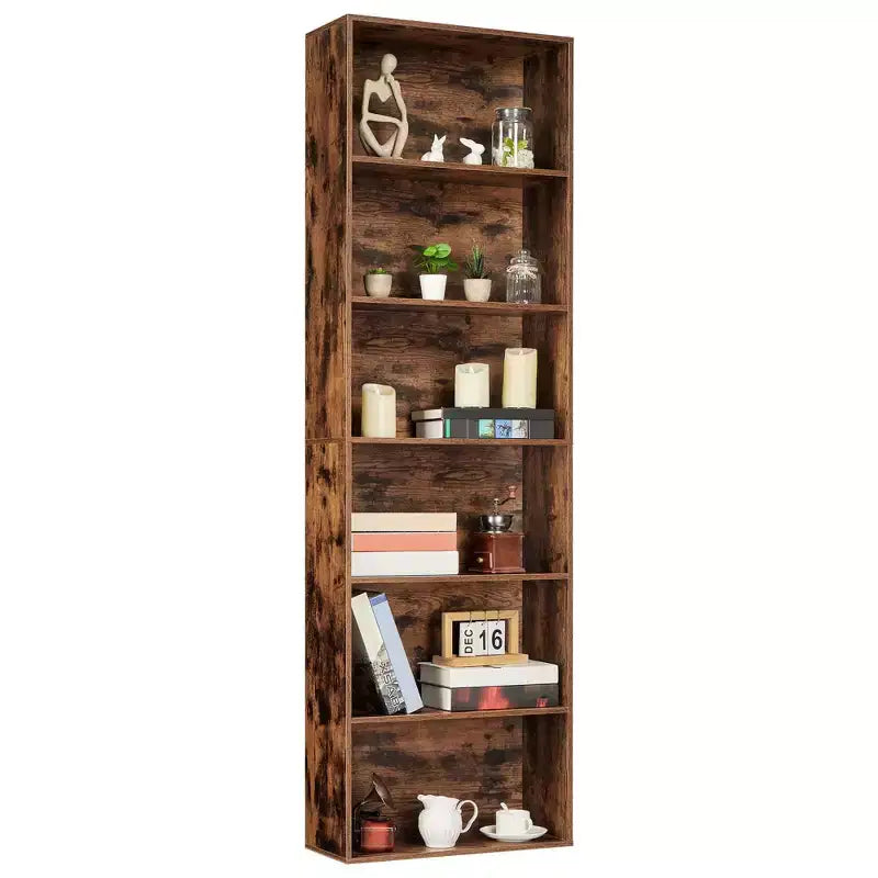 6-Tier Bookcase,71.4 Tall Bookshelf with h-Shaped Frame, Heavy Duty Storage Shelf for Home Office/Living Room/Bedroom,Open Shelf Organizer for Books