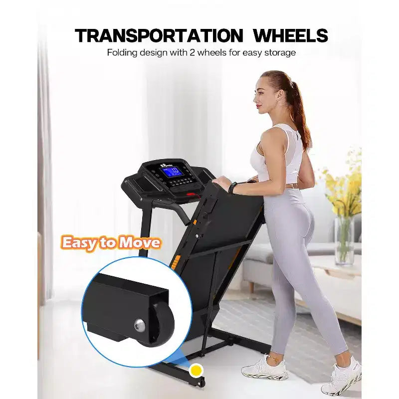 Tapis de course pliable FYC 330 lb capacité de poids 3.5 CV pour la maison avec inclinaison Tapis de course électrique portable
