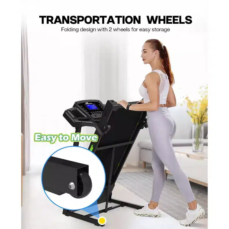 Tapis de course pliable FYC 330 lb capacité de poids 3.5 CV pour la maison avec inclinaison Tapis de course électrique portable