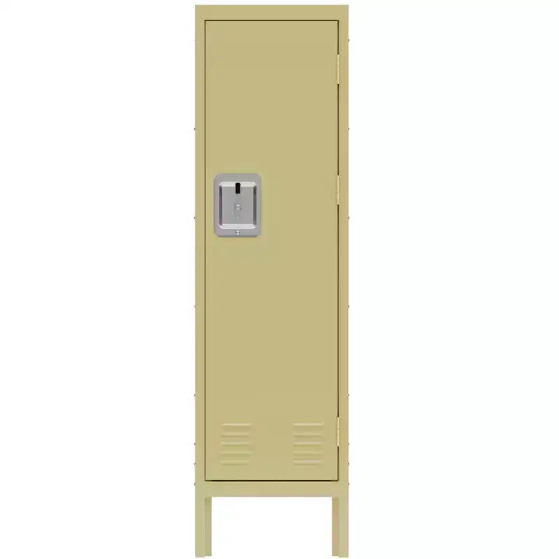 1 Door Tall Single Metal Locker-Retro Style Storage Cabinet--Industrial Furniture--For Living Room/Bedroom/Storage Room/Gym/School--Yellow