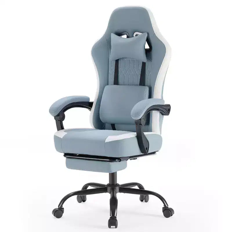 Chaise de jeu Bestier avec support lombaire, chaise de bureau avec hauteur réglable, accoudoirs et appuie-tête, roues rotatives à 360°