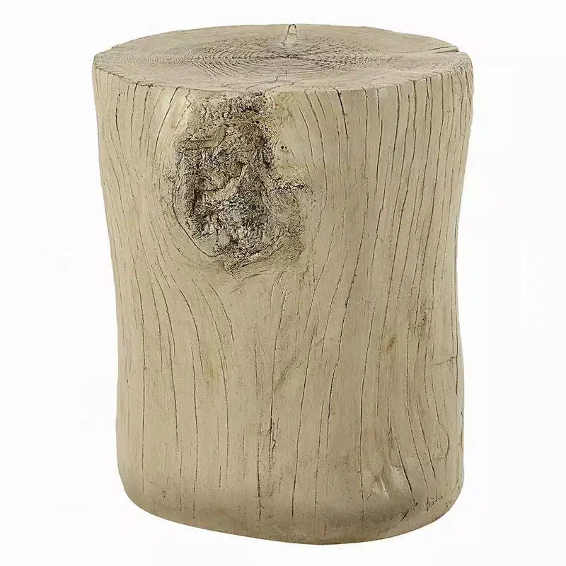Royal Hampton Accent Table, Light Natural Brown Cement, Log Shape, 14 Inch