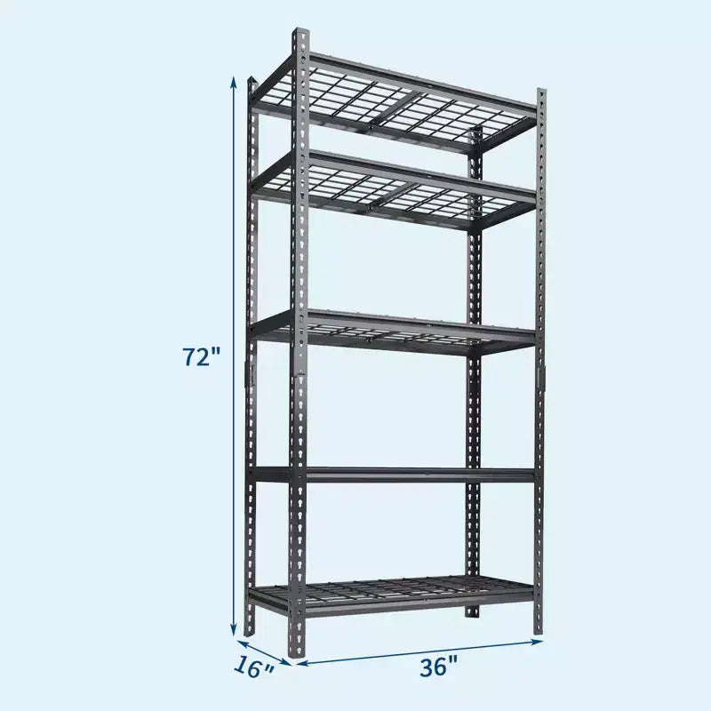 5-Tier Heavy Duty Adjustable Metal Shelving Unit  for Garage, Warehouse, Pantry & Basement Storage