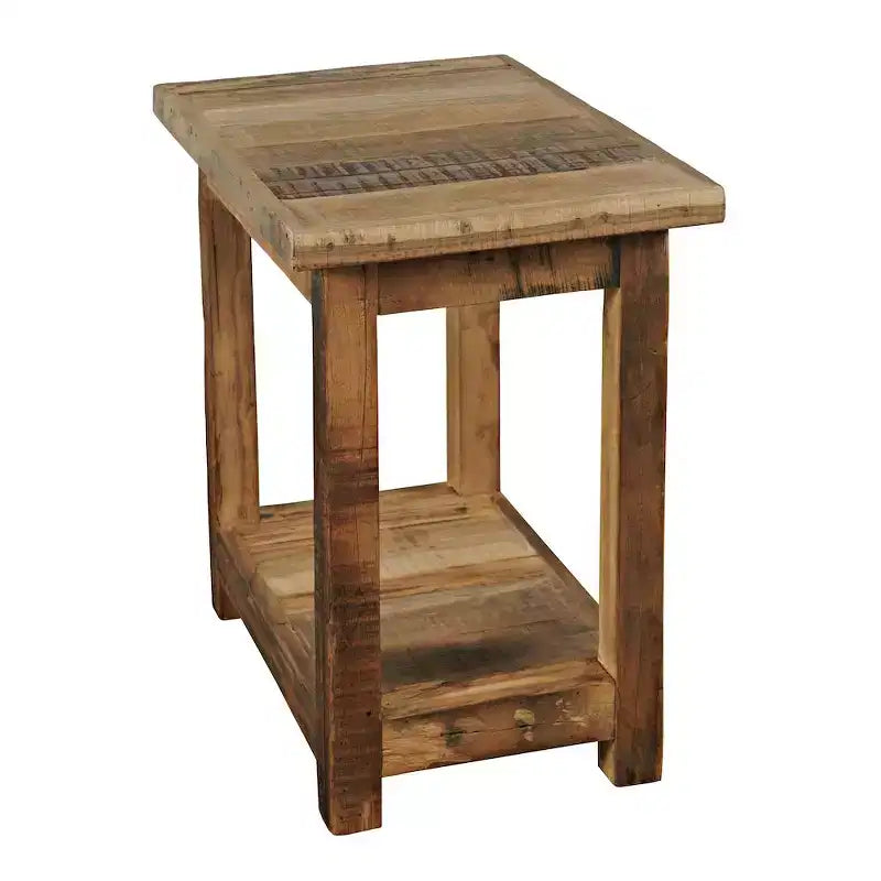 Jofran,Reclamation Rustic Reclaimed Solid Wood Chairside End Table with Storage Shelf