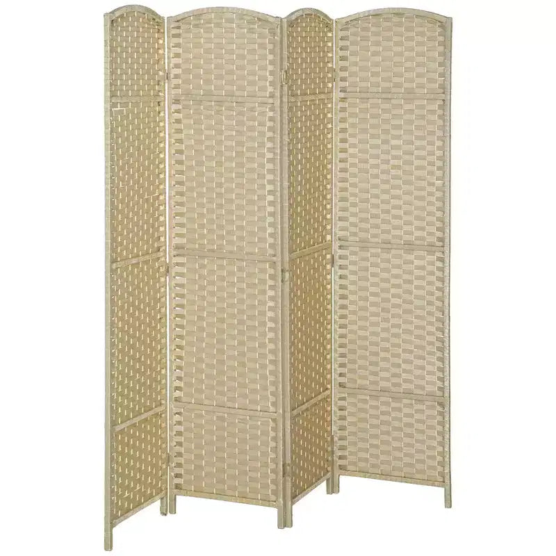 Folding Room Divider Screen 4 Panel 5.6 ' Tall Privacy Screen Freestanding Room Partition for Home Office
