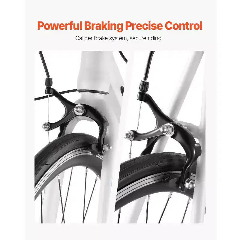 Vélo de route 21 vitesses en acier au carbone avec transmission Shimano, pneus 700x25C et guidon de course pour trajets quotidiens