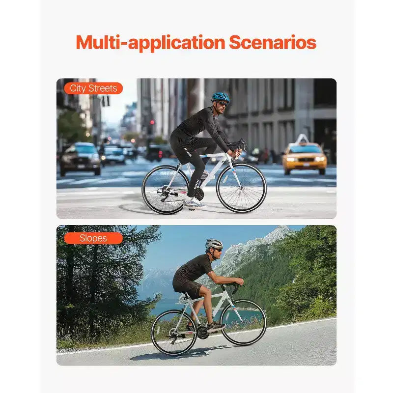 Vélo de route 21 vitesses en acier au carbone avec transmission Shimano, pneus 700x25C et guidon de course pour trajets quotidiens