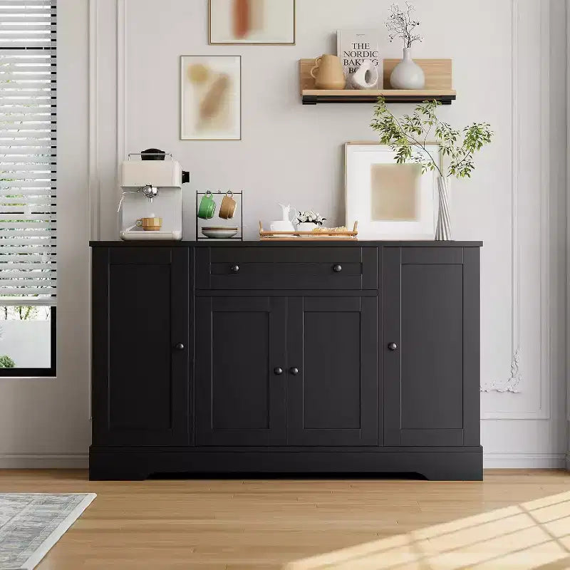 Sideboard Buffet, Four-Door Sideboard Storage Cabinet with Cabinet Doors, Kitchen Dining Storage Cabinet, Versatile Coffee Bar