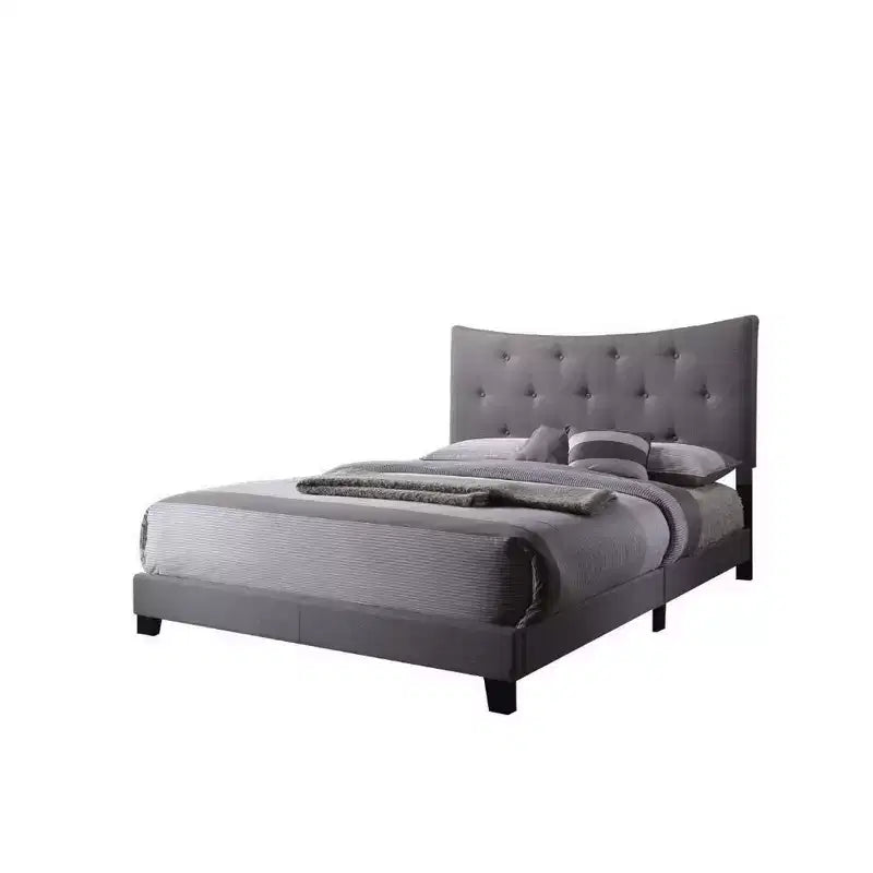 Royal Hampton Contemporary Style Upholstered Queen Bed, Grey