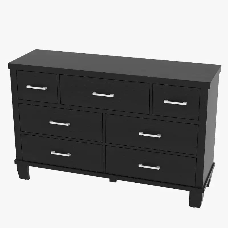 Modern 7-Drawer Dresser for Bedroom,Wooden Chest of Drawers with Metal Handles, Storage Organizer for Living Room,Closet,Entryway,Nursery
