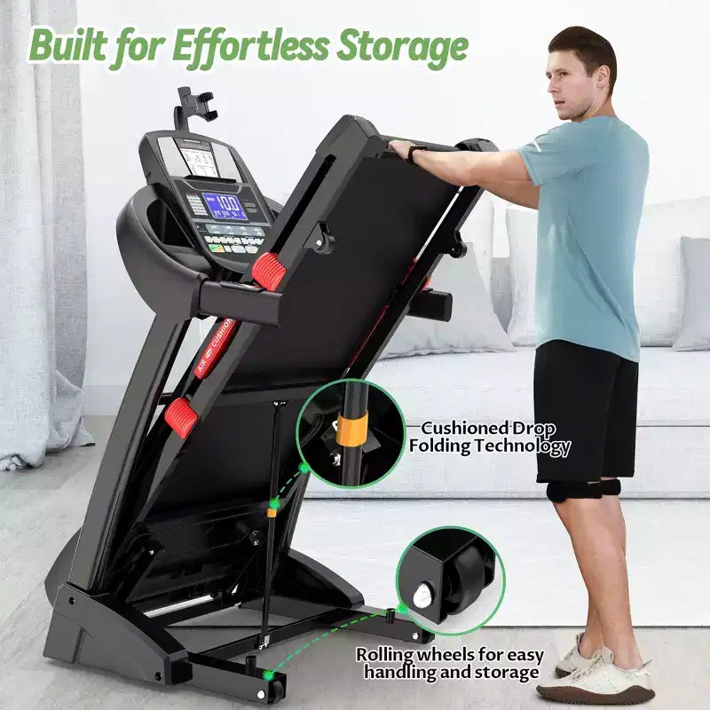 Tapis roulants capacité 136 kg en liquidation, tapis de course électrique pliable 4,5 CV en solde avec inclinaison pour la course et la marche à domicile