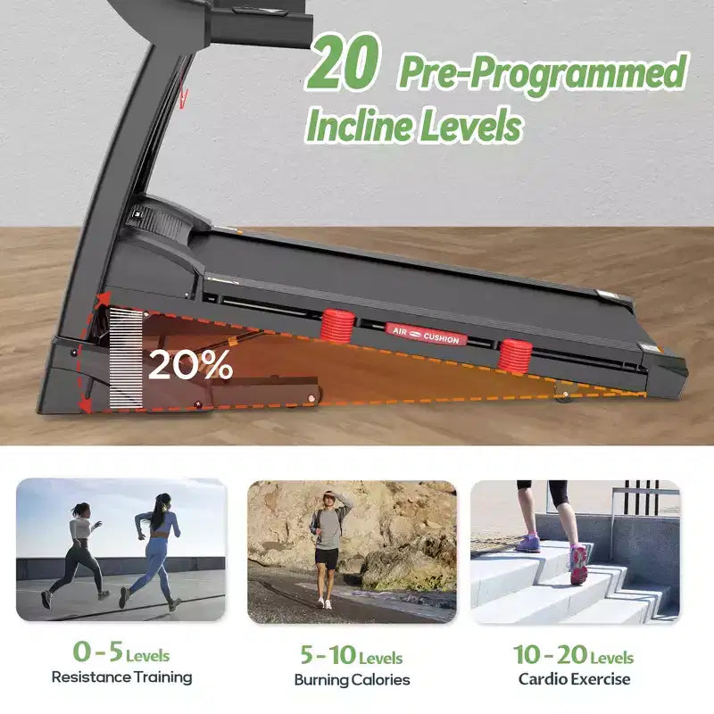 Tapis roulants capacité 136 kg en liquidation, tapis de course électrique pliable 4,5 CV en solde avec inclinaison pour la course et la marche à domicile