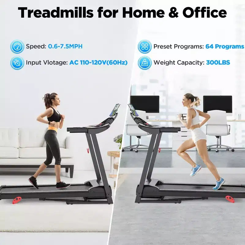 Tapis de course électrique pliable 3,5 CV avec haut-parleur Bluetooth