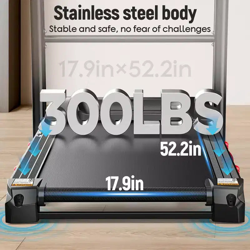 Tapis de course pliable 4,8 CV avec inclinaison, pour la maison, 64 programmes prédéfinis, contrôle par application, 19 km/h, haut-parleurs Bluetooth