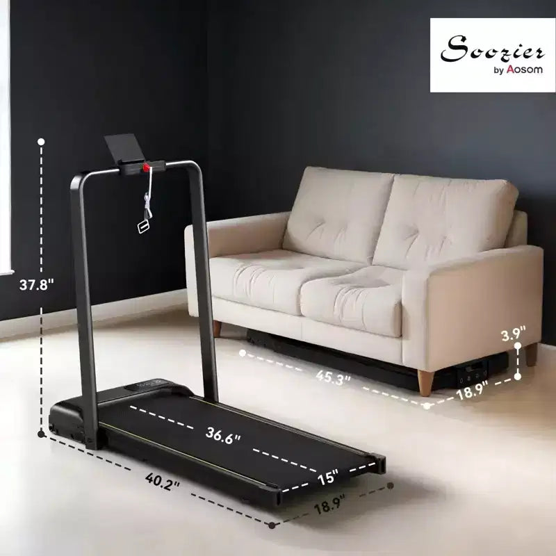 Tapis roulant pliable pour la maison avec inclinaison Moteur silencieux de 2 CV Tapis de course compact avec écran LED