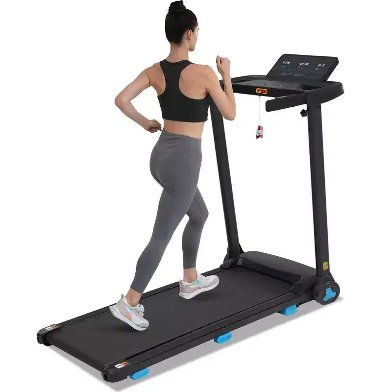 Tapis de course pliable silencieux Whisen 3.0HP, capacité de 136 kg, équipement d'exercice à domicile avec inclinaison, capteurs de fréquence cardiaque - Noir