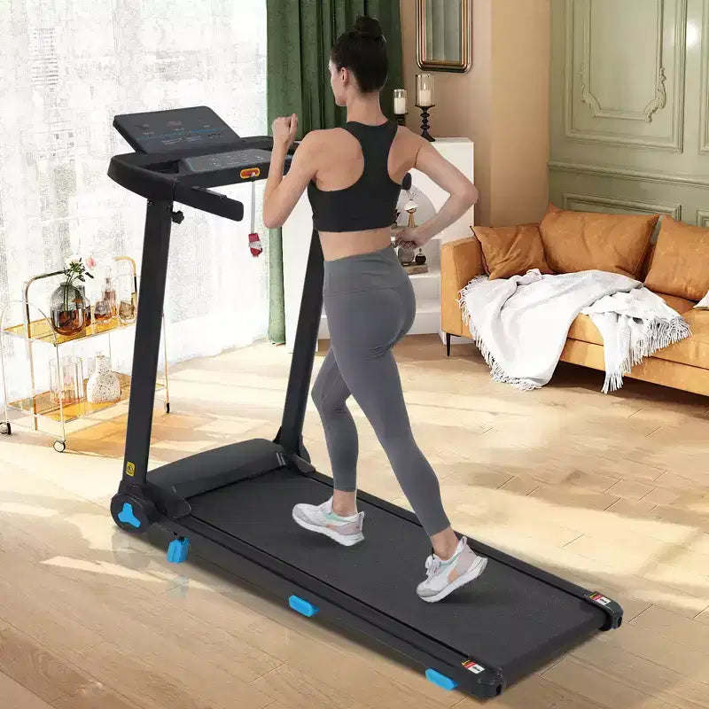 Tapis de course pliable silencieux Whisen 3.0HP, capacité de 136 kg, équipement d'exercice à domicile avec inclinaison, capteurs de fréquence cardiaque - Noir