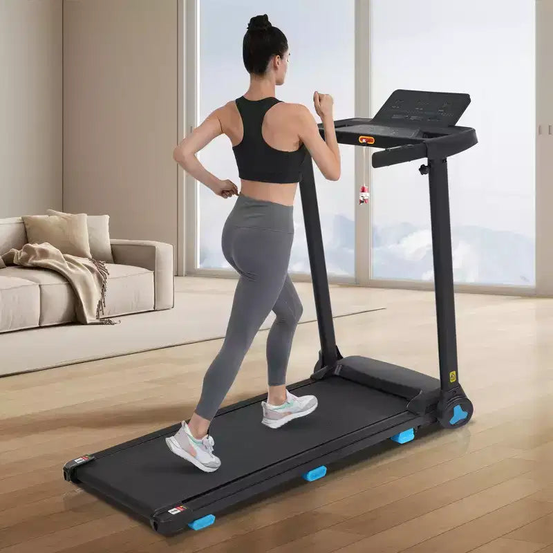 Tapis de course pliable silencieux Whisen 3.0HP, capacité de 136 kg, équipement d'exercice à domicile avec inclinaison, capteurs de fréquence cardiaque - Noir