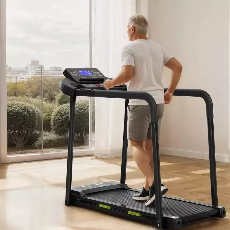 Tapis de marche Whisen pour personnes âgées, machine d'exercice pliable avec conception structurelle stable et sûre - Noir