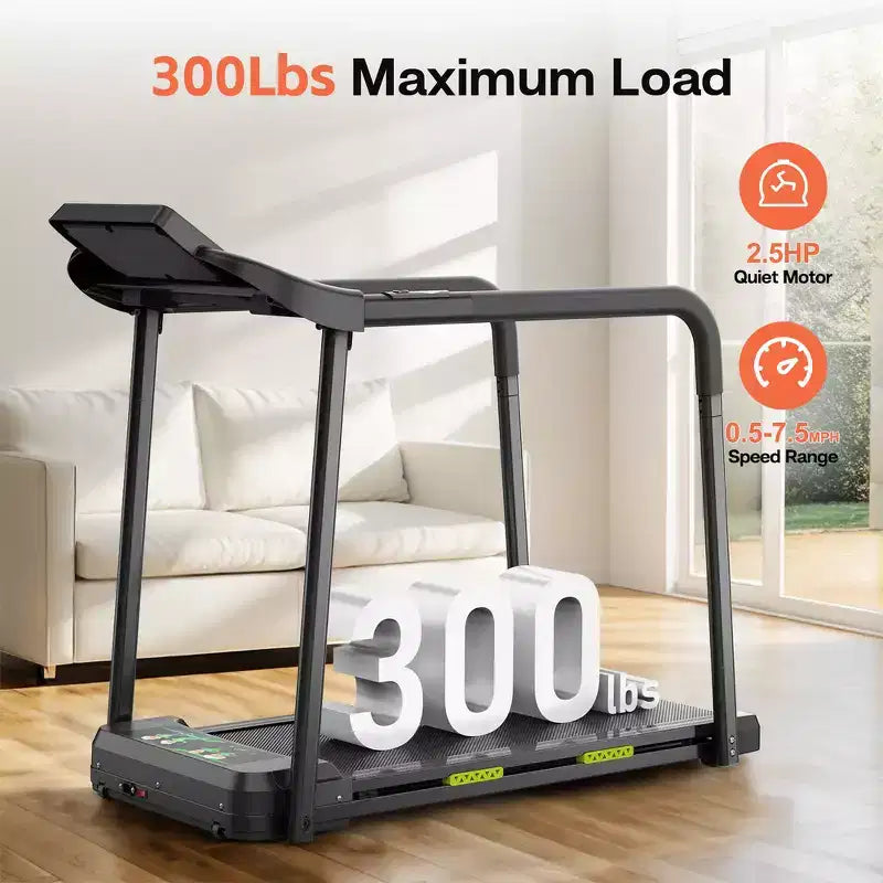 Tapis de marche Whisen pour personnes âgées, machine d'exercice pliable avec conception structurelle stable et sûre - Noir