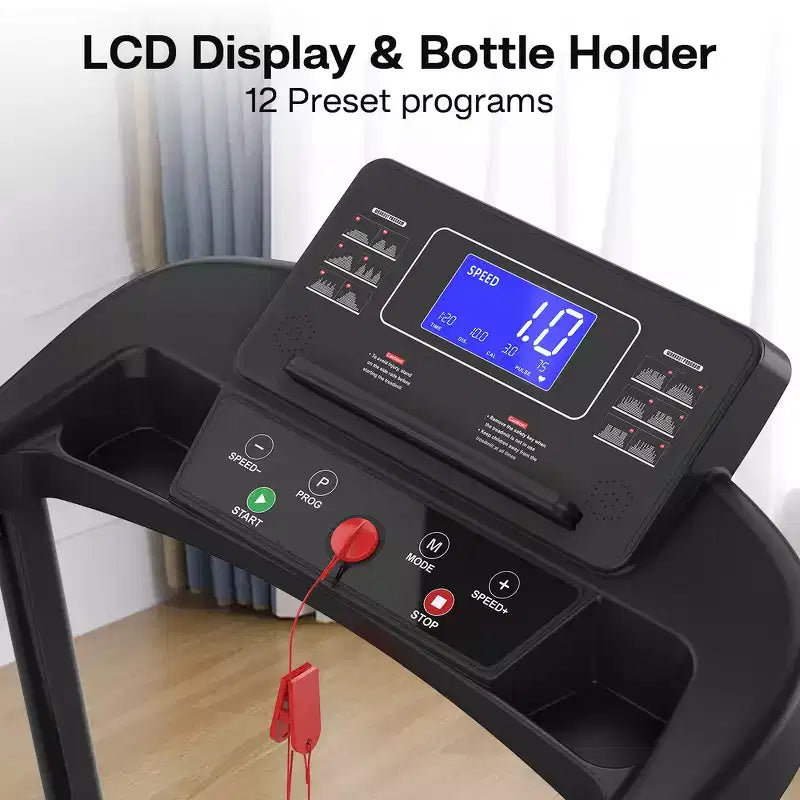 Tapis de marche Whisen pour personnes âgées, machine d'exercice pliable avec conception structurelle stable et sûre - Noir