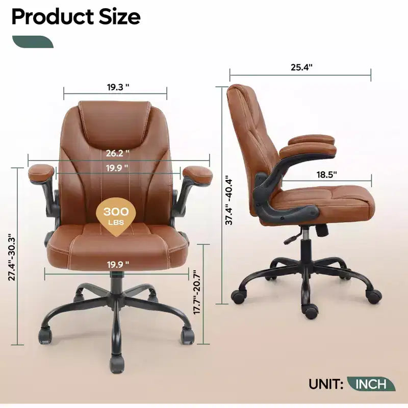 Chaise de bureau ergonomique Pinmoco avec coussin double couche, chaise de jeu avec roulettes et accoudoirs relevables, cuir PU