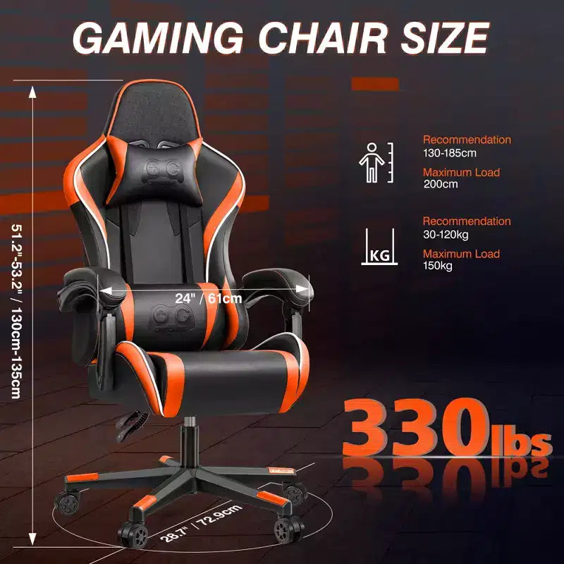 Fauteuil de bureau exécutif en cuir KERDOM, Fauteuil de bureau ergonomique à dossier haut avec support lombaire et accoudoirs rembourrés