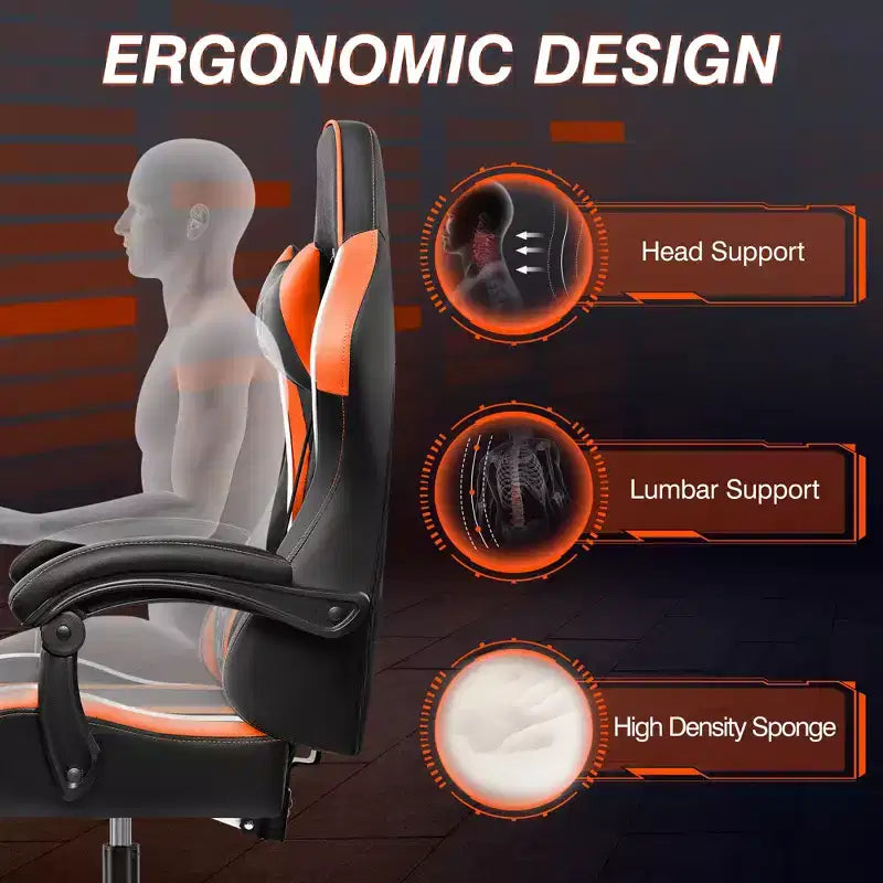 Fauteuil de bureau exécutif en cuir KERDOM, Fauteuil de bureau ergonomique à dossier haut avec support lombaire et accoudoirs rembourrés