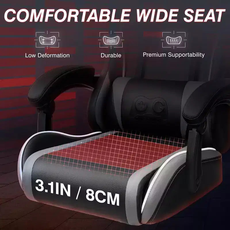 Fauteuil de bureau exécutif en cuir KERDOM, Fauteuil de bureau ergonomique à dossier haut avec support lombaire et accoudoirs rembourrés