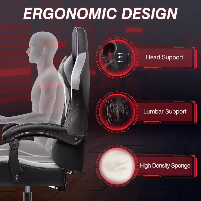 Fauteuil de bureau exécutif en cuir KERDOM, Fauteuil de bureau ergonomique à dossier haut avec support lombaire et accoudoirs rembourrés