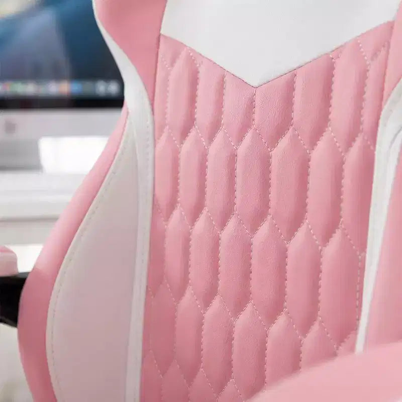 Chaise de Gamer LauKingdom avec Repose-pieds, Fauteuil de Jeu Ergonomique à Dossier Haut, Appui-tête et Soutien Lombaire Réglables, Style Course en Cuir PU pour Bureau et Maison