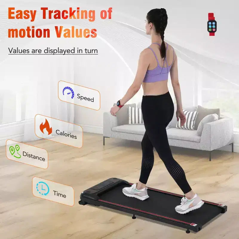 Tapis de marche Whisen pour exercice sous le bureau, tapis de course à domicile avec inclinaison pour petits espaces - Noir