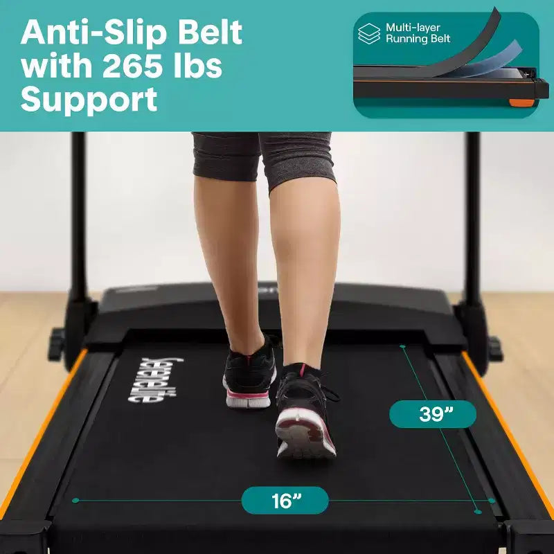 Tapis de course numérique intelligent pliable SereneLife – 12 programmes prédéfinis (SLFTRD40BT)