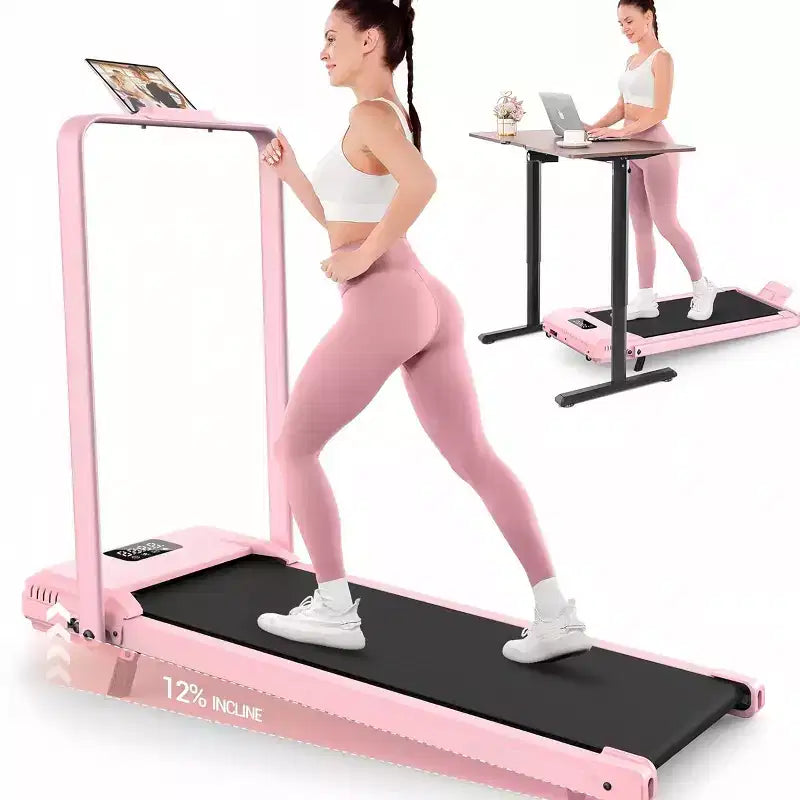 HOMDOX Upgrade Walking Pad Folding Treadmill w/12%|Handle Bar|3.5HP|Shock Absorptio Under Desk Compact for Home/Office/Gym & 400+lb Capacity