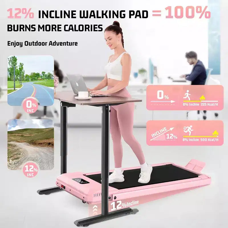 Tapis de Course Pliable HOMDOX Amélioré avec 12% d'Inclinaison|Barre de Maintien|3,5 CV|Absorption des Chocs, Compact pour la Maison/le Bureau/la Salle de Sport et Capacité de 180 kg