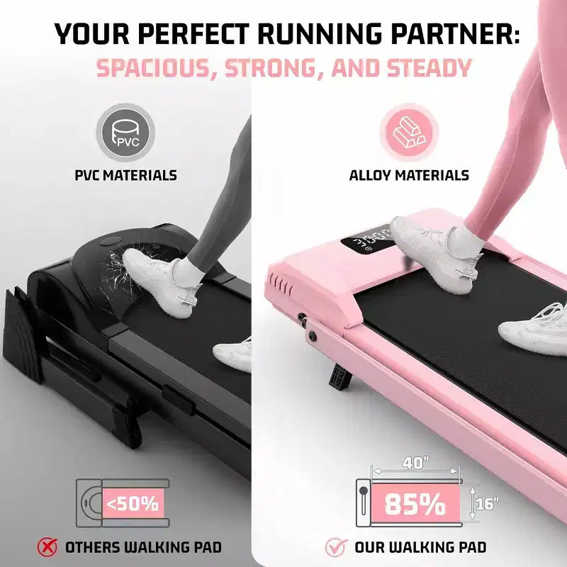 Tapis de Course Pliable HOMDOX Amélioré avec 12% d'Inclinaison|Barre de Maintien|3,5 CV|Absorption des Chocs, Compact pour la Maison/le Bureau/la Salle de Sport et Capacité de 180 kg